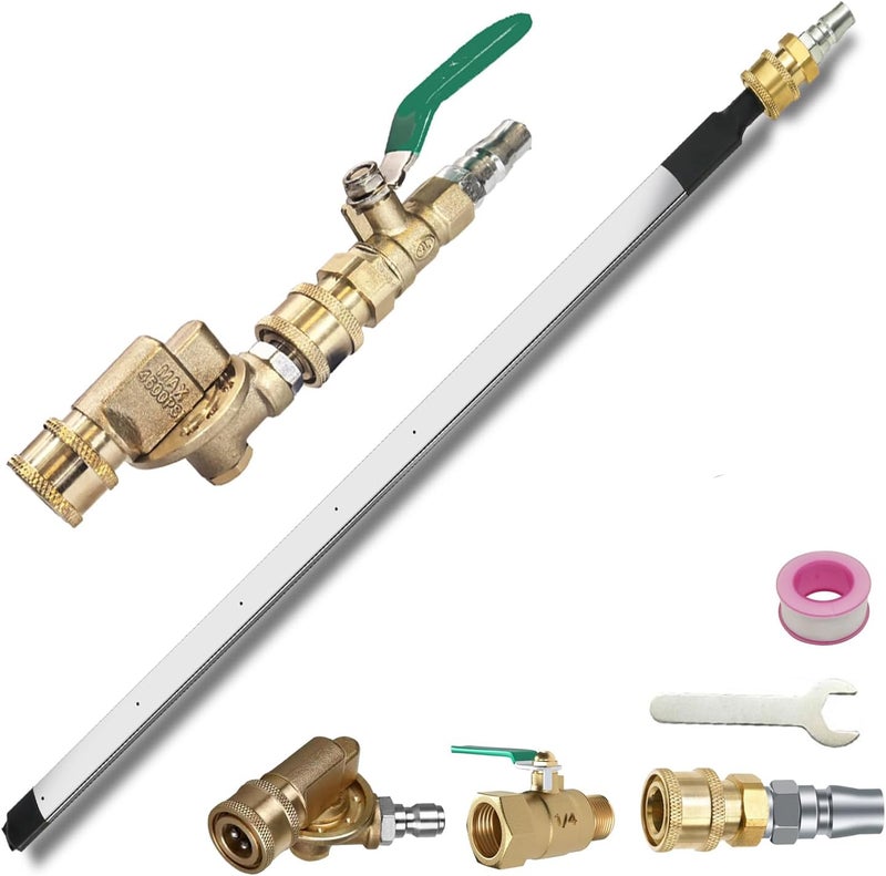 Lucstar Radiator Cleaning Wand, (40"wand+Coupler+Valve Switch), Radiator Genie Water Air Cleaning Wands,Radiator Flush And Cleaner Tool,Home Car Truck Power Washer Wand,Gutter Cleaning - Image 1